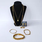 Monet & Trifari Gold Tone Jewelry Lot with Necklaces-Pierced Earrings-Bracelets