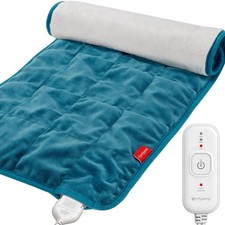 Navy Blue Weighted Heating Pad 12x24 Auto Shut-Off Machine Washable Luxury