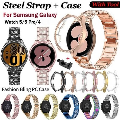 Bling Strap Watch Band+Bling Case Cover For Samsung Galaxy Watch 4 5 40/44mm 