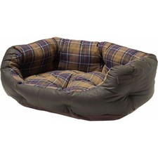 Barbour Plaid Lined Waxed Cotton Slumber Pet Bed - Medium