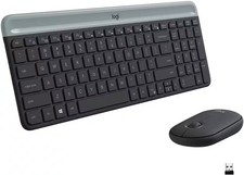 Logitech - MK470 Full-size Wireless Scissor Keyboard and Mouse Bundle for Win...