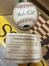 Babe Ruth Replica Autographed Baseball With Authentication