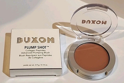 Buxom Plump Shot Collagen Peptides Advanced Plumping Blush BLISSFUL BUFF 0.14 oz