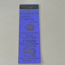 Lynch's Service Center BP Lynch Portsmouth VA Vintage Matchbook Cover SMB4-1