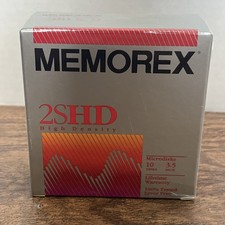 NOS Sealed Memorex High Density Diskettes 3.5" 10 Pack 1.44 mb FREE SHIPPING