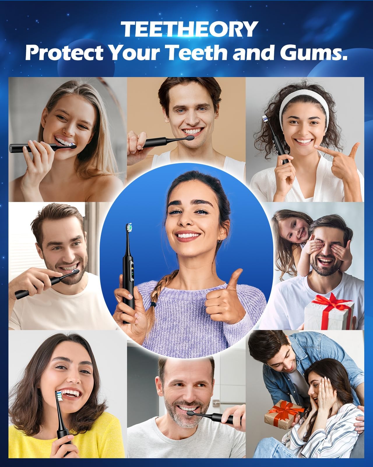 Electric Toothbrush for Adults with 6 Modes and 5 Intensity Levels, 84000rpm