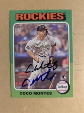 SIGNED 2024 COCO MONTES TOPPS HERITAGE RC ROOKIE CARD COLORADO ROCKIES MLB