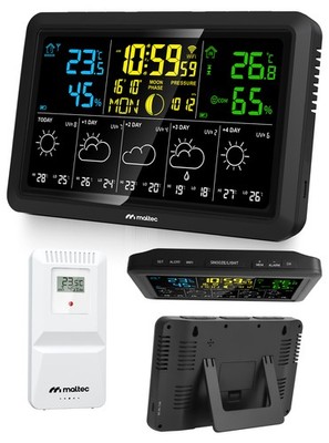Wetterstation MalTec Thermometer Barometer mit App Sensor Daily5000M Schwarz