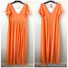 Birdy Grey Hannah Chiffon Maxi Dress Apricot Orange XL