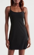 Club Monaco Women's Sleeveless Spaghetti Strap Polyester Under Slip Black 6 58