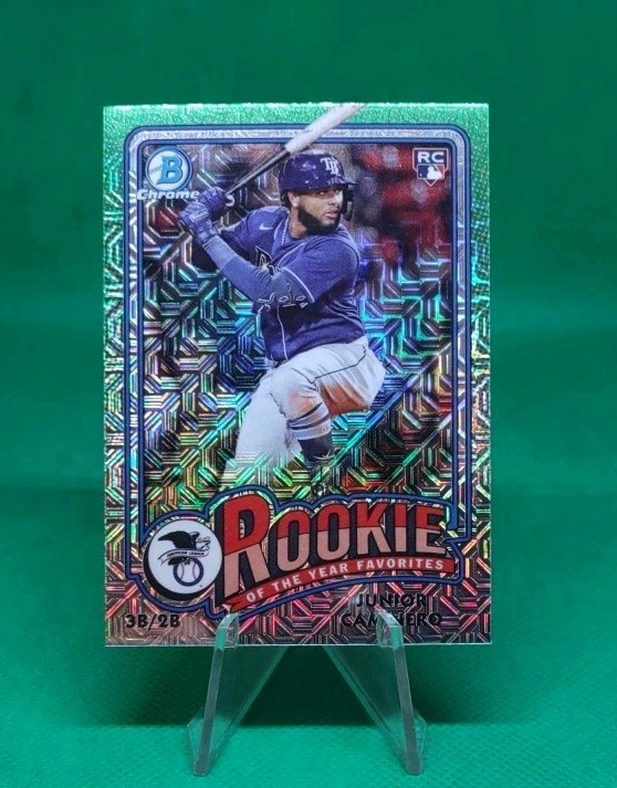 2024 Bowman Chrome Mojo Rookie Of The Year Favorites Junior Caminero RC Tampa...