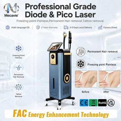 2-in1 Diode Pico Laser Beauty Machine 4 Wavelength Ice Cooling Salon Skin Device
