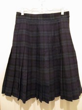 Brett Harrison Vintage Wool blend lined Pleated Tartan Paid knee length skirt 8