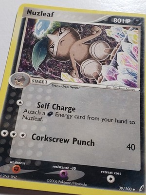 Nuzleaf 39/100 LP - EX Crystal Guardians Pokemon Card - Tomokazu