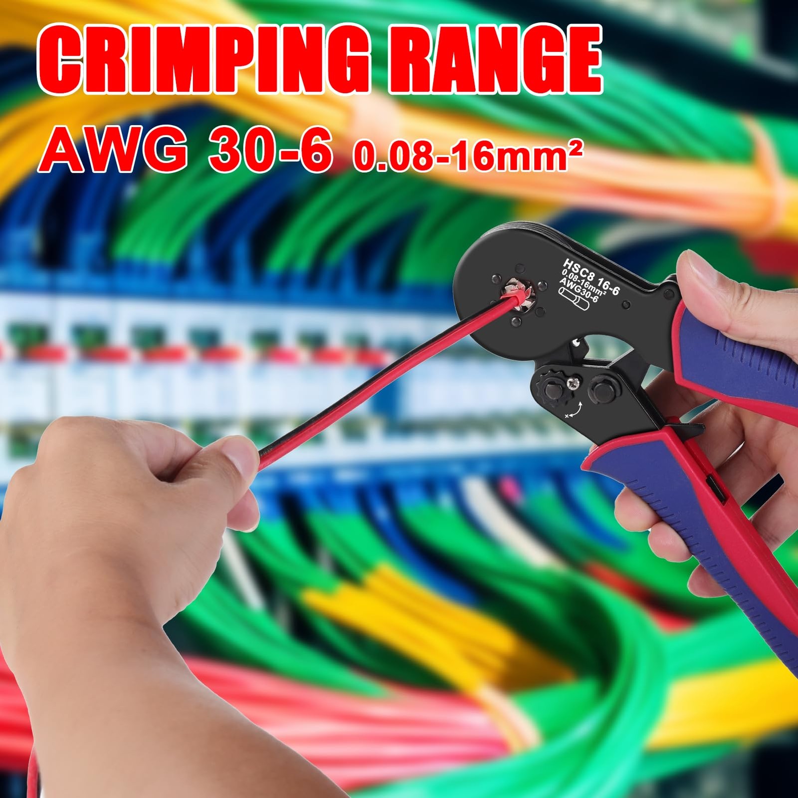 Pinza Crimpatrice Professionale 16 mm² con 1200 Terminali a Bussola - 2