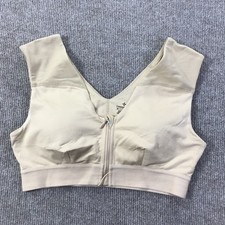 Tommie Copper Shoulder Support Sport Bra Medium Zip Front Copper Infused Gym Tan