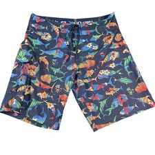 Salt Life Shorts Mens 36 Navy Blue SLX-QD Vapor Stretch Board Swim Trunks Floral