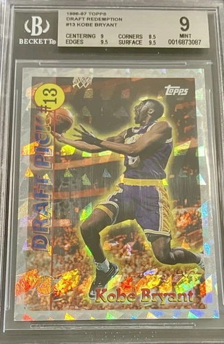 1996 Topps Draft Redemption Kobe Bryant RC #DP13 BGS 9 Rookie Lakers HOF