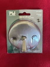 Plumb Works 679-0292 Brushed Nickel Two Hole Trip Lever Tub Overflow Plate