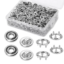 150 Sets Snap Button 9.5Mm Snaps Buttons Metal for Sewing and Crafting, G2C8