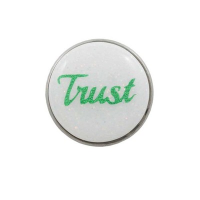 Inspirational White Resin Trust Lapel Tac Pin - RESTL505A