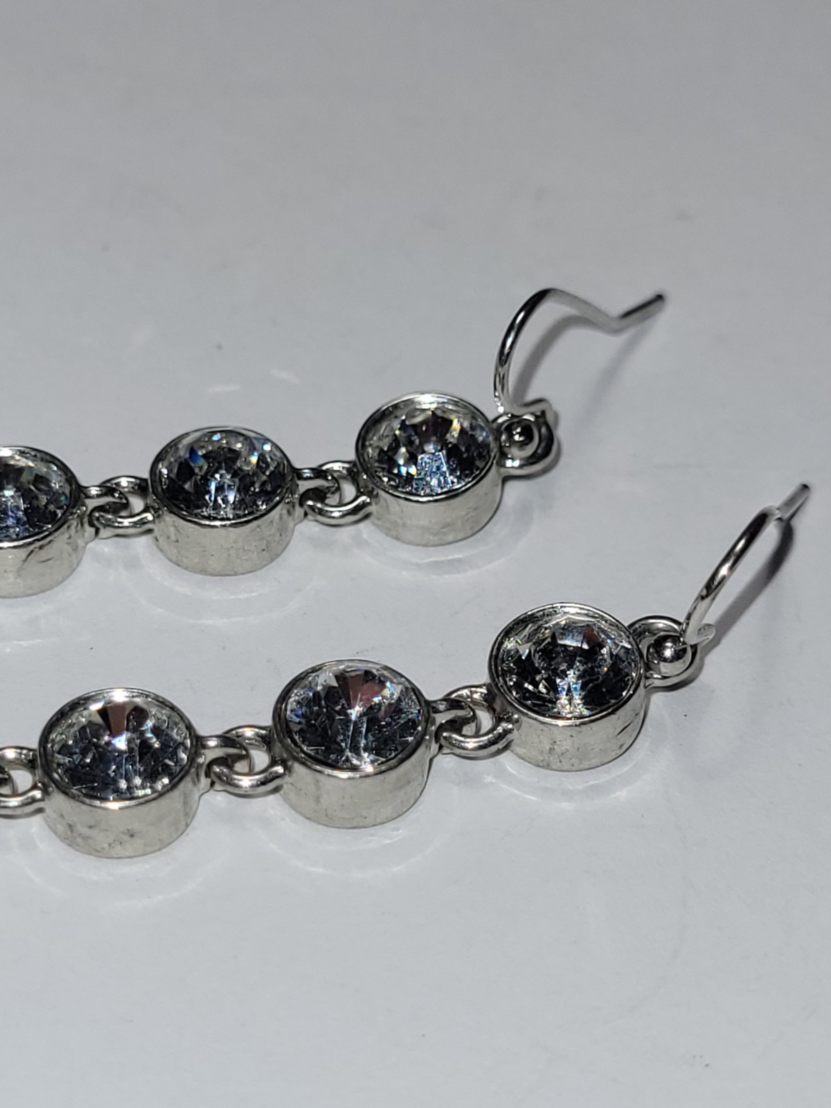 Clear Crystal Rhinestone Linear Drop Dangle Earri… - image 16
