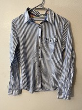 Abercrombie & Fitch Womens Button-Up Blue Str...