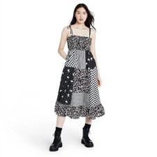 Sandy Liang x Target Dress Black & White Animal Floral Plaid Patchwork XL