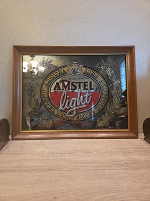 Vintage Amstel Light Beer Bar Collector s Mirror Advertising 15x20 Mancave Decor