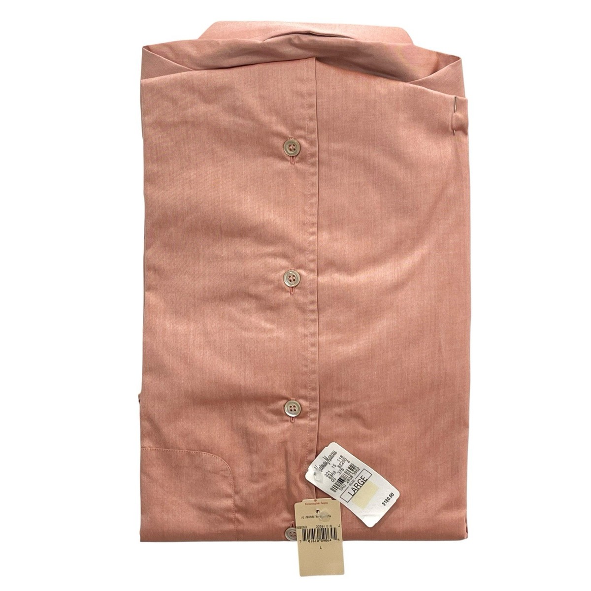 New ERMENEGILDO ZEGNA SOFT Dusty Desert Rose Pink Shirt LARGE