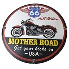 Vintage Route 66 Porcelain Sign - American Classic Gas Station Pump Road Ad Sign