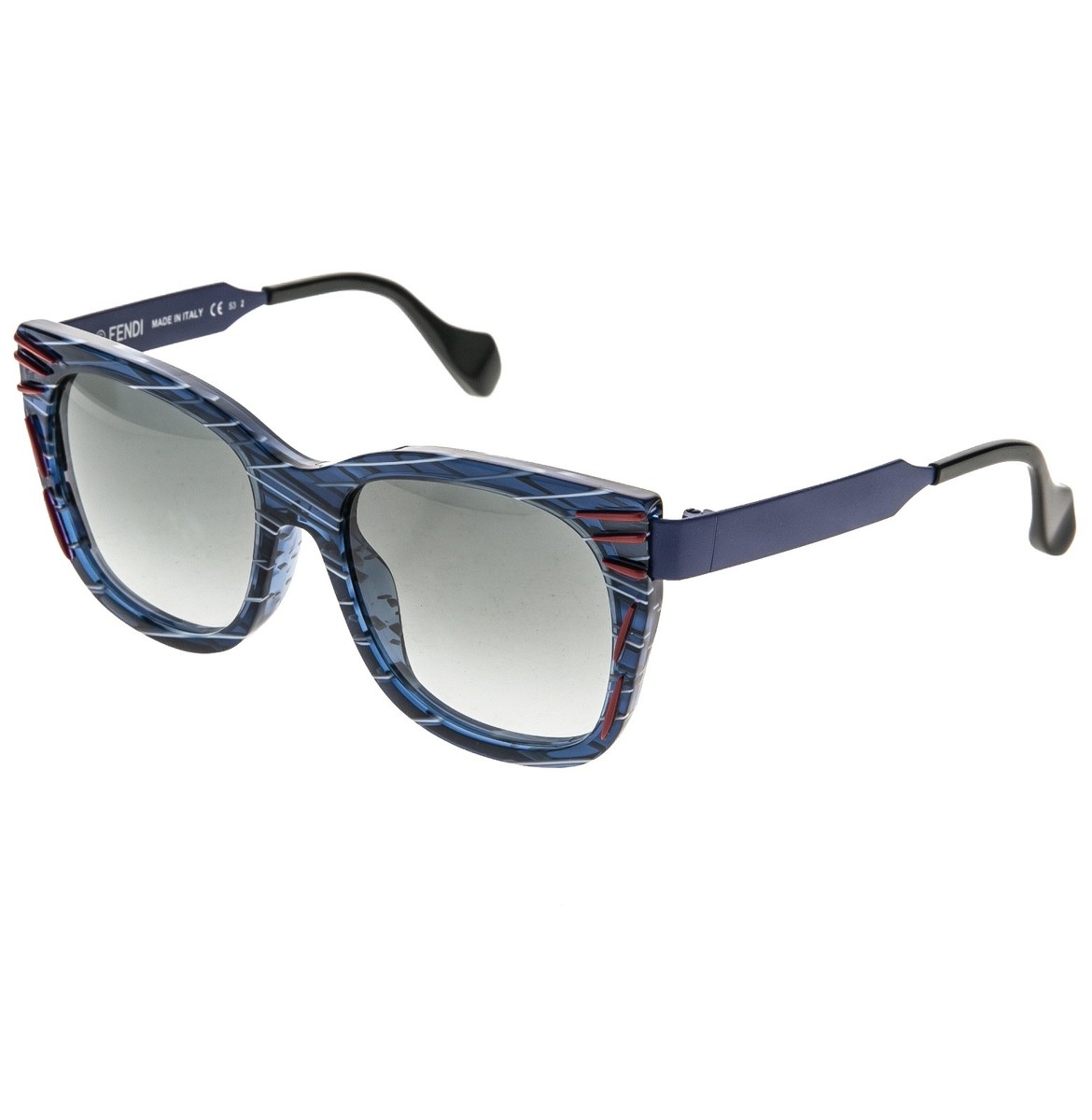 FENDI FF0180 Thierry Lasry Kinky Blue Red Stripe Square Metal