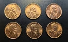 Uncirculated Lincoln Cents- Lot Of 6 Wheat Pennies-1940's And 1950's