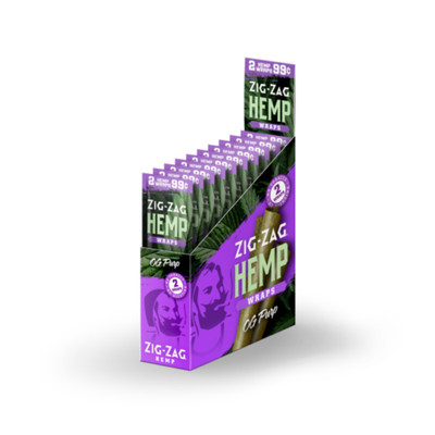 ZIG ZAG Natural Organic Wrap OG PURP Full Box 25 Pouch of 2 Each
