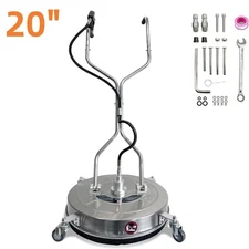 20" Pressure Washer Surface Cleaner w/ Handles & Wheels 4600PSI Stainless Steel