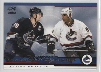 2001-02 Pacific Riding Shotgun Markus Naslund Donald Brashear #424 0q3