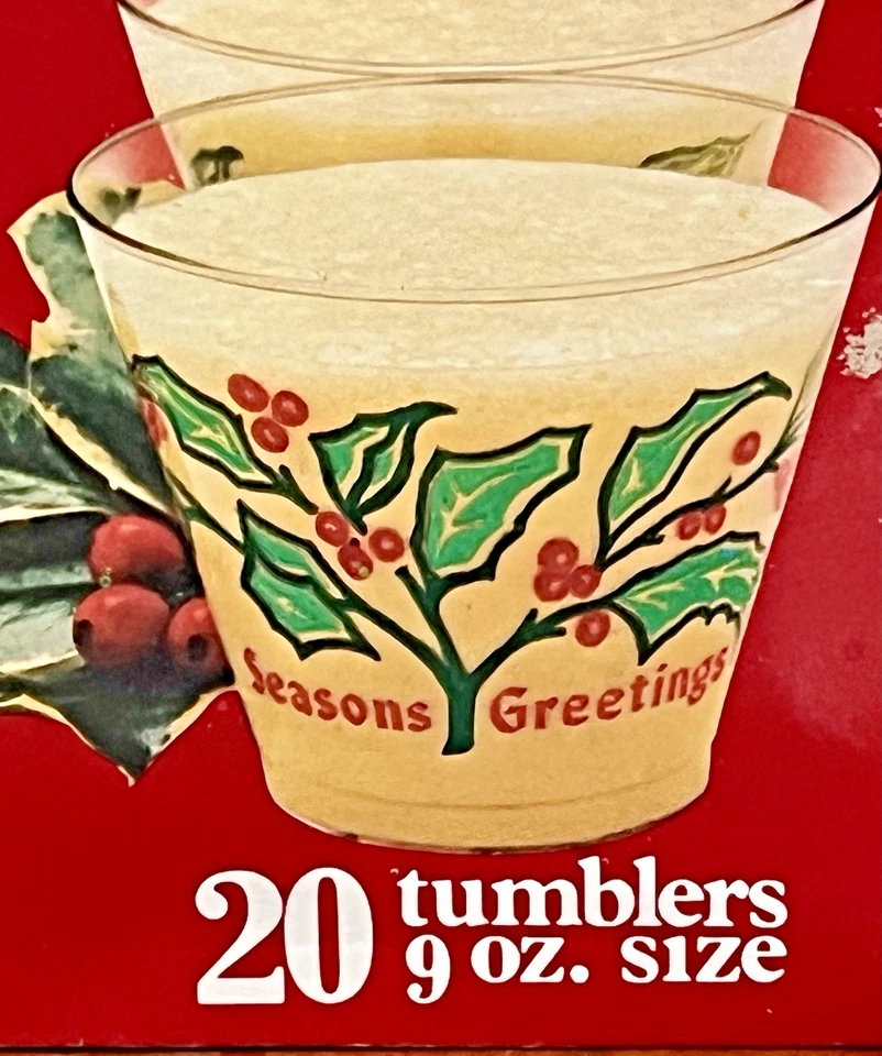 复古 Hefty Holiday Tumblers 水晶塑料酒杯 圣诞派对 (40) — 第 4/4 张图片