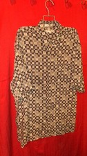 Pierre Cardin Geometric Rayon Short Sleeve Button-Up Shirt Multicolor L