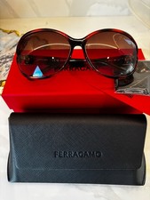 NEW Salvatore Ferragamo SF770SA Havana Tortoise Oval Oversized Sunglasses Italy