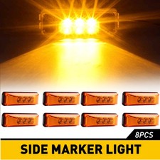 8PCS LED Marker Trailer Lights Truck Indicator Side Clearance Amber Lamps Light