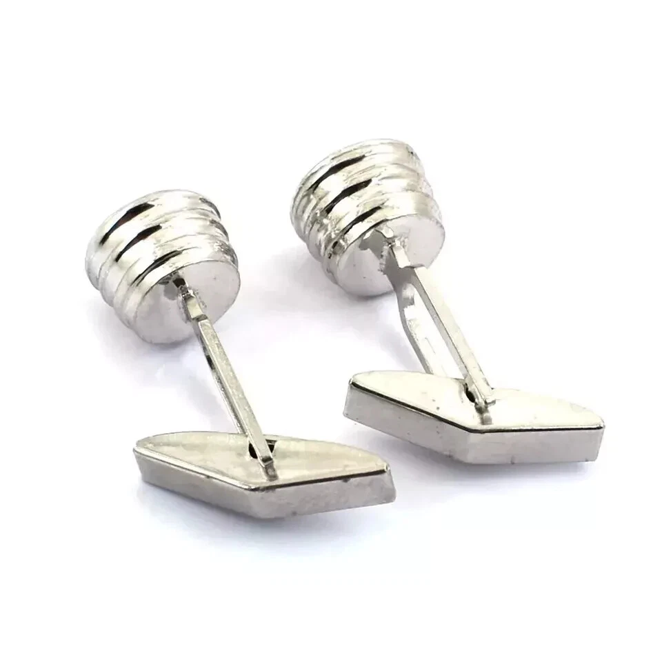 Gemelos de diamante negro creados en laboratorio de corte redondo de 3 quilates para hombre enchapados en oro blanco de 14 quilates Foto 4 de 4