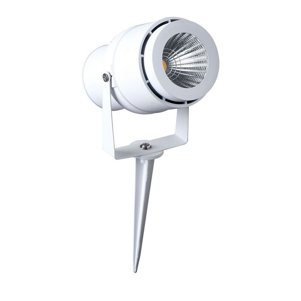 12w Led Garden Spike Lamp White Body 3000k
