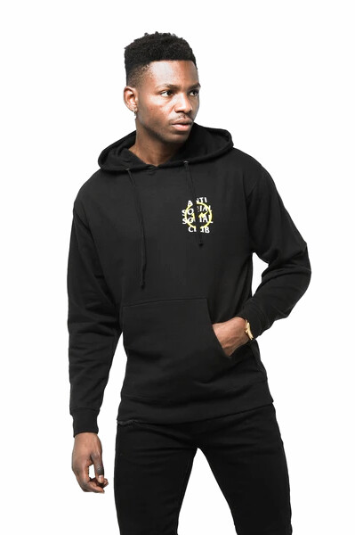 23最新作ASSC x Fragment Design Bolt Hoodie Anti Social Social Club x Fragment Yellow Bolt Hoodie Black