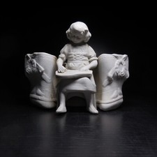 N25.36 vide-poche musicien céramique gris perle art déco table vintage musique