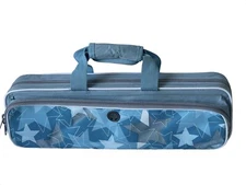 Kaces Grafix Flute Case Blue Stars Series Polyfoam Lightweight Heavy Duty
