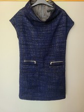 Marc By Marc Jacobs Dress Womens M Wool Straight Mock Neck Ladies Blue Black