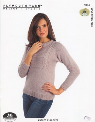 Cabled Pullover - Plymouth Yarn KNITTING PATTERN N044 -Bulky Yarn - Women S - XL