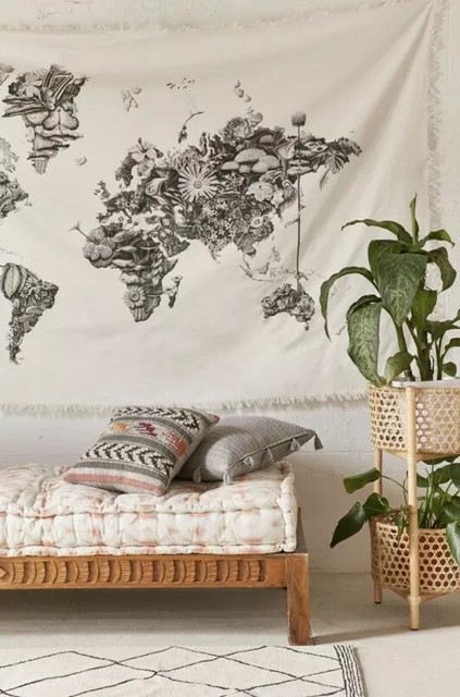 New Urban Outfitters Armando Veve Map Tapestry Wall Hanging For