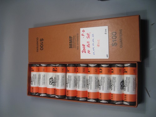 2008 - All 10 P & D mint STATE Quarter US Mint Rolls: OK,NM,AZ,AK,HI. #102a - Picture 9 of 9