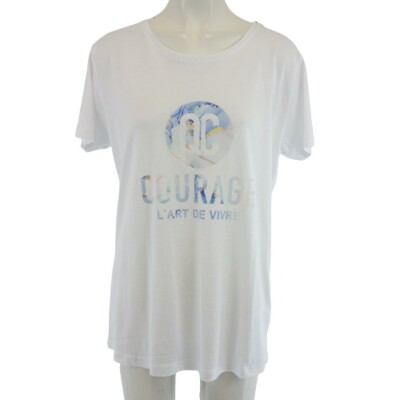 QUANTUM COURAGE Shirt Damen T-Shirt Oberteil Weiß L ART DE VIVRE Größe 40 L Neu